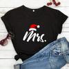Christmas Couple T Shirt MR MRS Print Lovers T Shirt Short Sleeve O Neck Loose Couple Tshirt Women Man Tee Shirt Tops Clothes