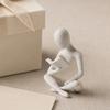3D-печатное украшение для книжной полки, статуэтка Мыслителя, абстрактное художественное украшение, скульптура Читающий Мыслитель, эстетичная фигурка, современное украшение для дома, гостиной