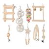 8pcs Parrot Chew Toy Set Hanging Bell Bird Cage Toy Climbing Ladder Chewing Toys Wood Shredding