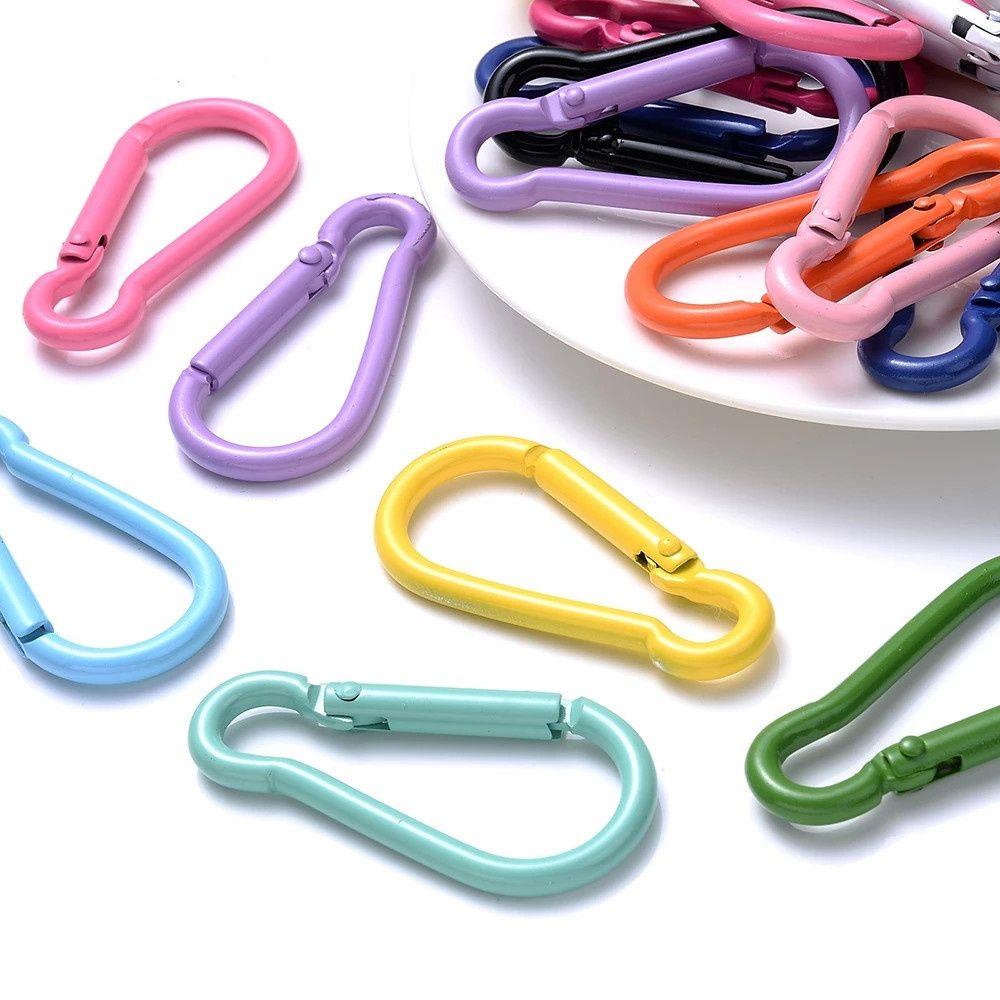 Safety Buckle Camping 45x24mm Making Jewelry Keychain Clip Carabiner Hook Key Ring D Carabiner