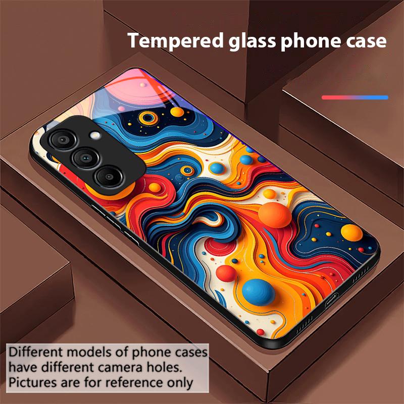 Цвет Черный Точка Белый Для Samsung Galaxy A15 5G 54 4G 51 50 24 35 90 71 12 51 53 52S 80 22 34 Чехол для телефона из закаленного стекла