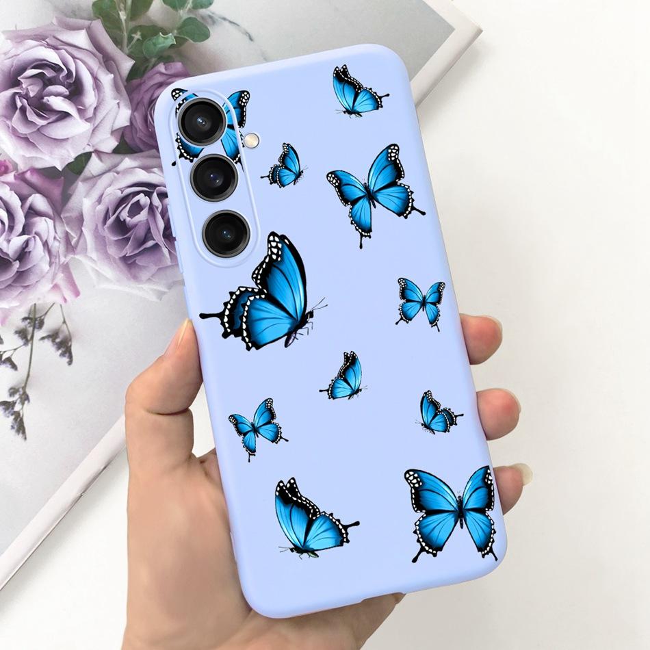 For Samsung Galaxy S23 FE Fashion Sunflower Butterfly Painted Case For Samsung S23FE 5G S 23fe SM-S711B Soft Silicon Jelly Cases
