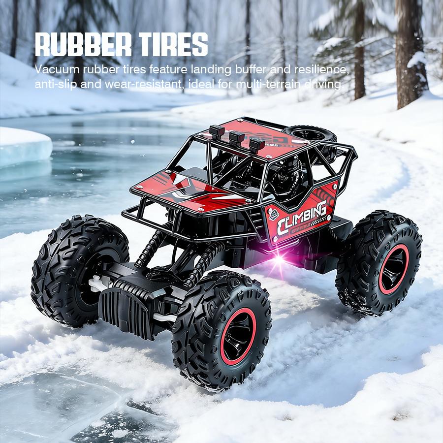 AAXV1 2.4G remote-controlled alloy off-road vehicle with long-distance lighting, rechargeable children's racing toy car, birthday gift