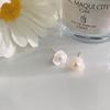Shell Flower Pearl Earrings Fresh and Elegant Small Flower Earrings Mini French Retro Style Earrings Women
