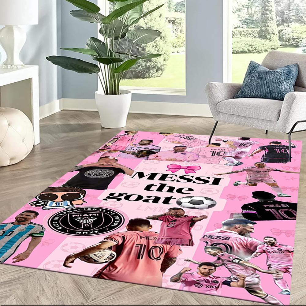 Messi 194 Floor Rug Office Rug Suitable for Foyer Dining Room Game Room Balcony Antislip Carpet Decorate Offices Gift for Festivals