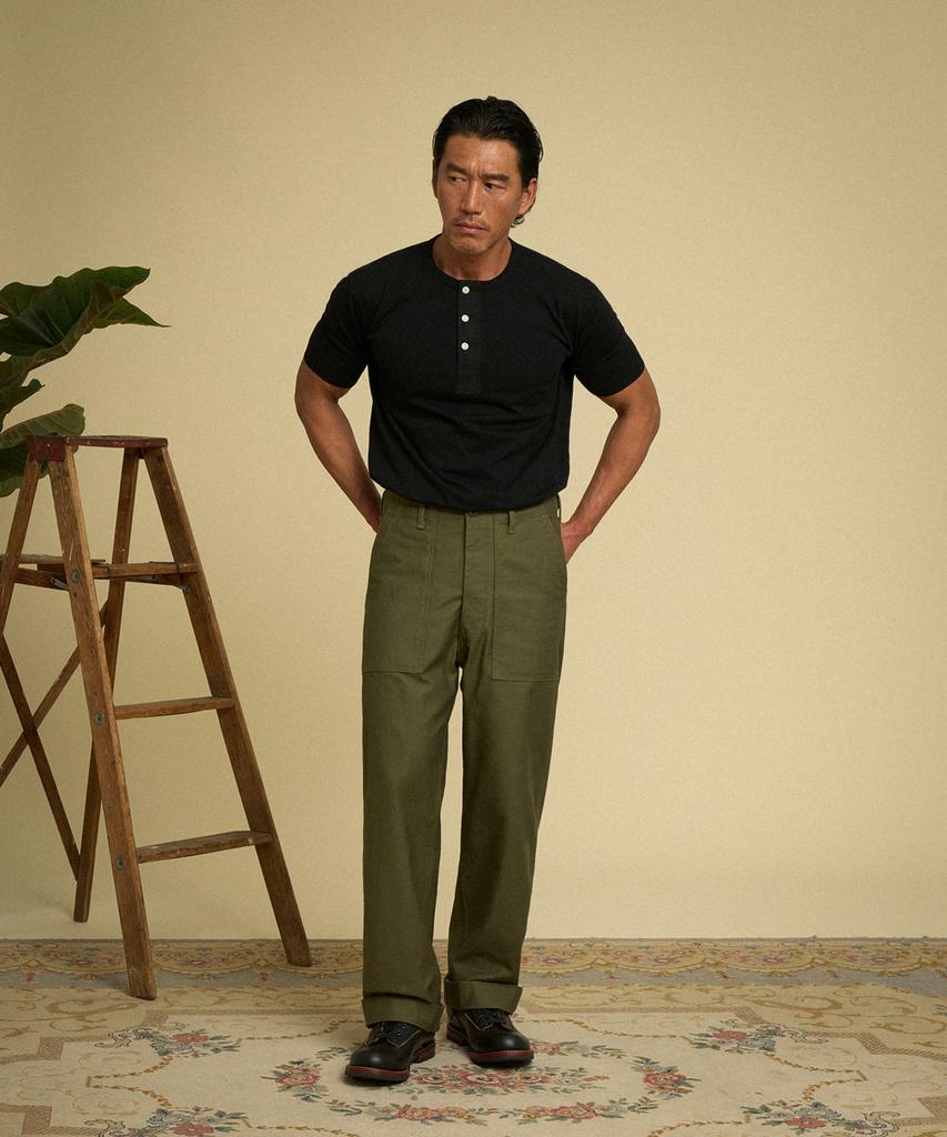 Beulonseun Винтажная футболка-henley с коротким рукавом Черная