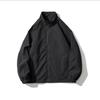 Black Men's Stand-Collar Windbreaker, Spring/Fall, Outdoor Slim-Fit 2024 Trendy Workwear Jacket