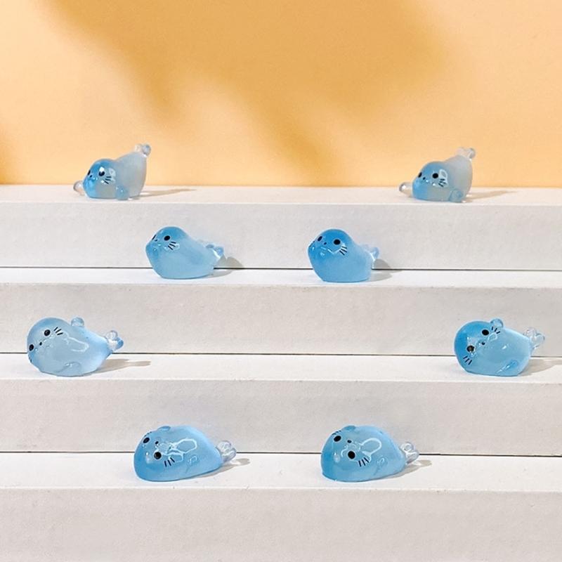 100 Piece Luminously Seal Sculpture Collection Miniature Resins Marine Animal Figurines For Aquariums Decoration