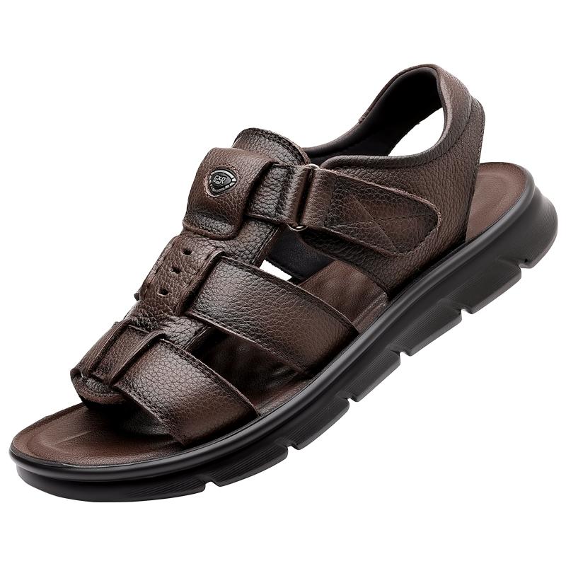 Летние мужские верхние слои из воловьей кожи, римские дышащие пляжные сандалии, модные и удобные латексные стельки, быстросохнущие туфли