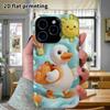 Phone case: 2D flat design suitable for iPhone 18 17 16 15 14 13 Pro protective case, cute little duck, perfect Christmas and Halloween holiday gift