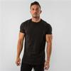 Men's Solid Color Short-Sleeve Fitness T-Shirt with Logo