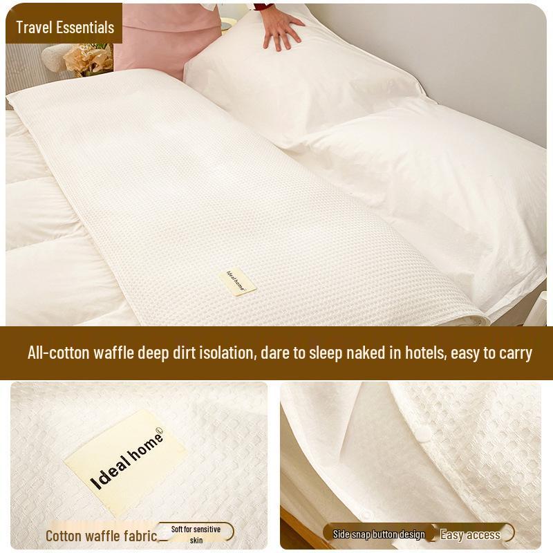 Набор из 3 предметов: Хлопковый дорожный спальный мешок и пододеяльник - Портативный, Защищающий от грязи, для деловых поездок