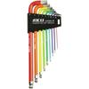 SK11 Rainbow Ball Point Hex Wrench Set 9 Pieces SLBW09EL-RB
