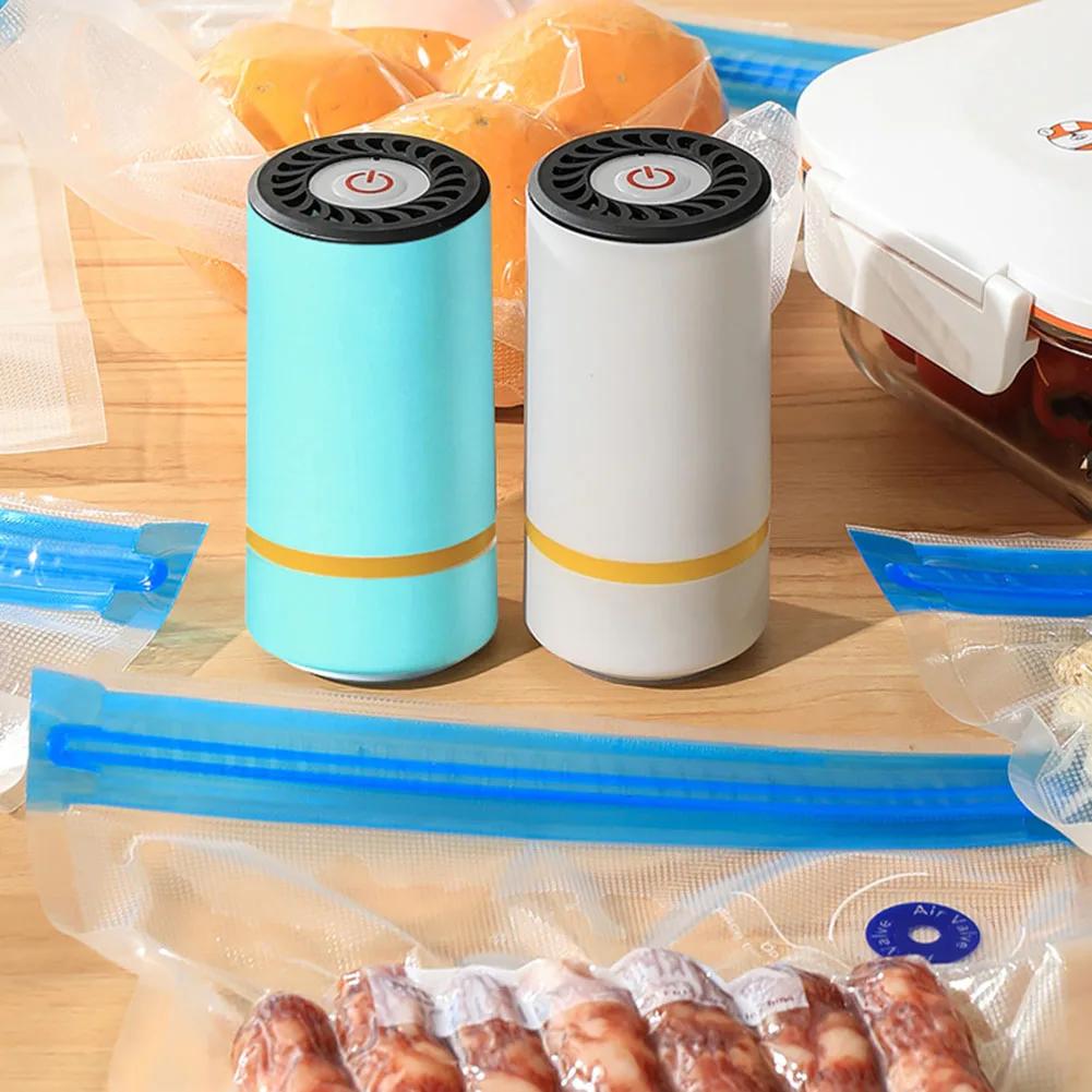 Reusable Vacuum Food Sealers Portable Gadgets Handheld Vacuum Sealer Pump Usb Rechargeable For Home Kitchen Travel Picnic