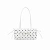 Elegant PU Bow Shoulder Bag Glossy Finish Slim Rectangular Handbag Polka Dot Underarm Bag  Commute