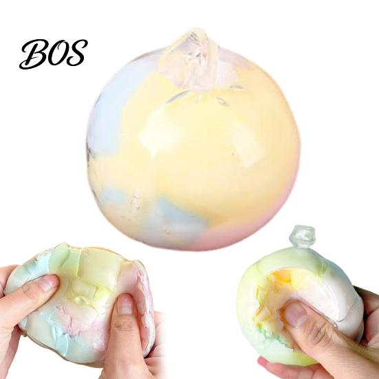 Soft Squeeze Toy Wax Cracking Ball Toy, Rainbow Gradient Stress Fidget Relief Crispy with Protective Cover, Party Favors Portable Reliever