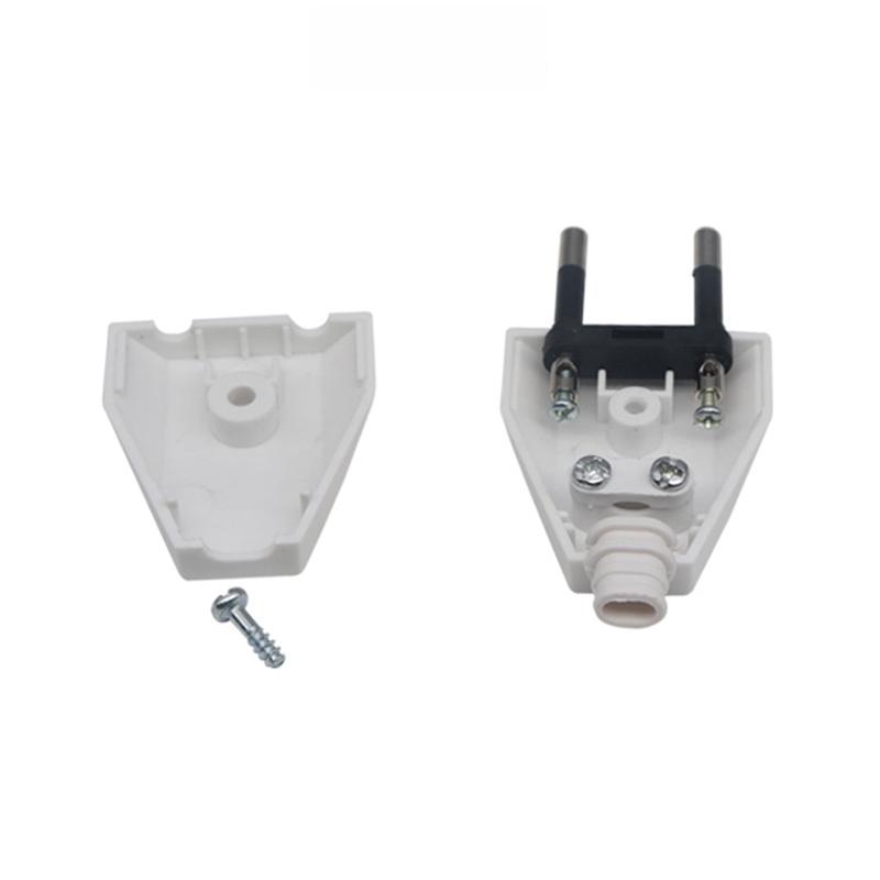 Rewireable Extension Cord Connector 2 Pin Eu European Us Male Plug Ac Electrical Socket Adapter 250V Replacement