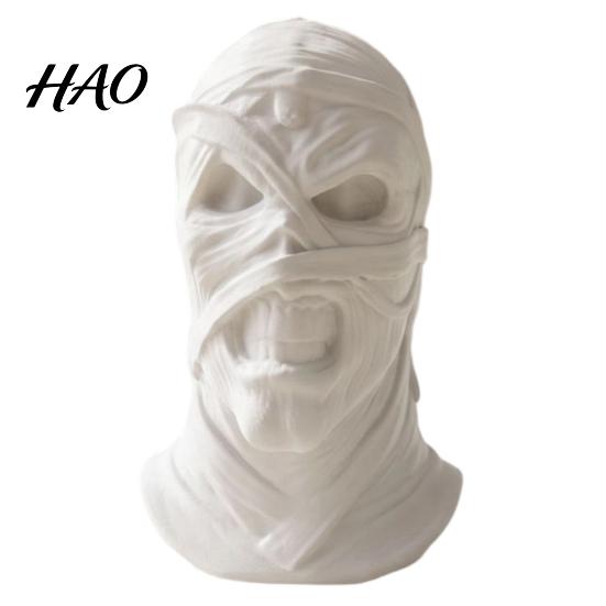Unpainted Mummy Craft 3D Printed Figurine, Spooky Evil Head Statue, Halloween Dark Style Desktop Decor Ornament for Home, Living Room, Office
