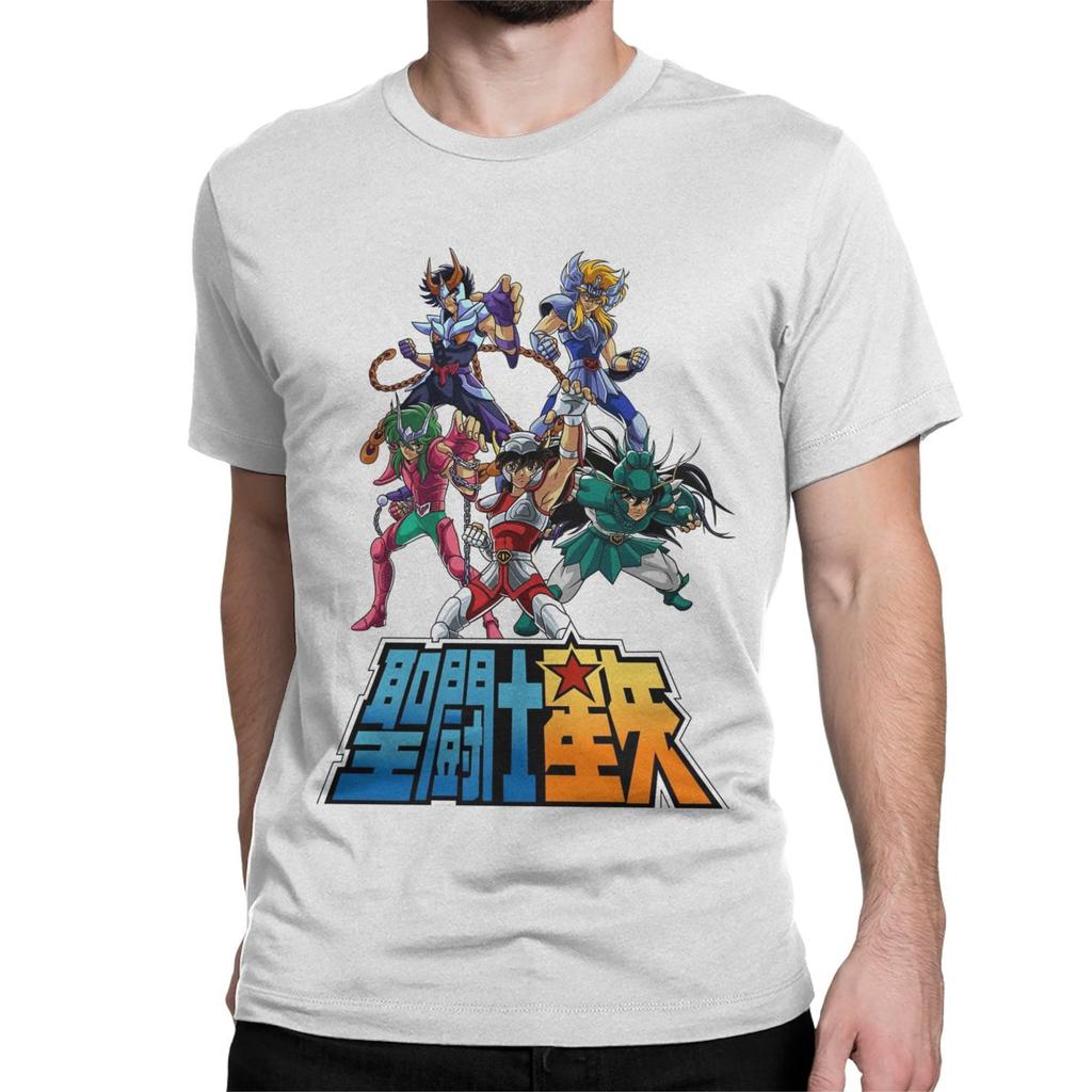 Рыцари Зодиака Японское Аниме Мужская Женская Футболка Футболка Святой Сейя Футболки с коротким рукавом Чистый хлопок 6XL Одежда