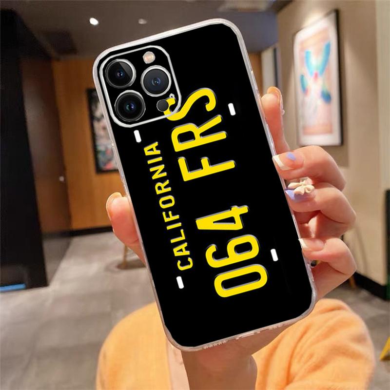 Phone Case For iphone 17 Pro Max Air 16 15 14 13 Pro Max 15 16 Pro 15Plus License Plate Number Car