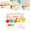 Wooden Multifunctional Arithmetic Clip Bead Learning Board Kid Puzzle Toy Set For Early Learning