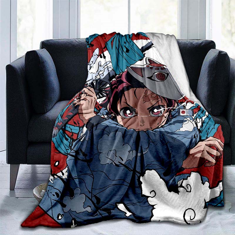 Одеяла Demon Slayer, фланелевые одеяла, аниме, одеяло, коврик, мягкое покрывало, пляжный теплый дорожный чехол для детей, постельное белье, одеяло для дивана
