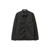 Compass Logo Shirt Jacket Black Men Outerwear 781510210-V0029