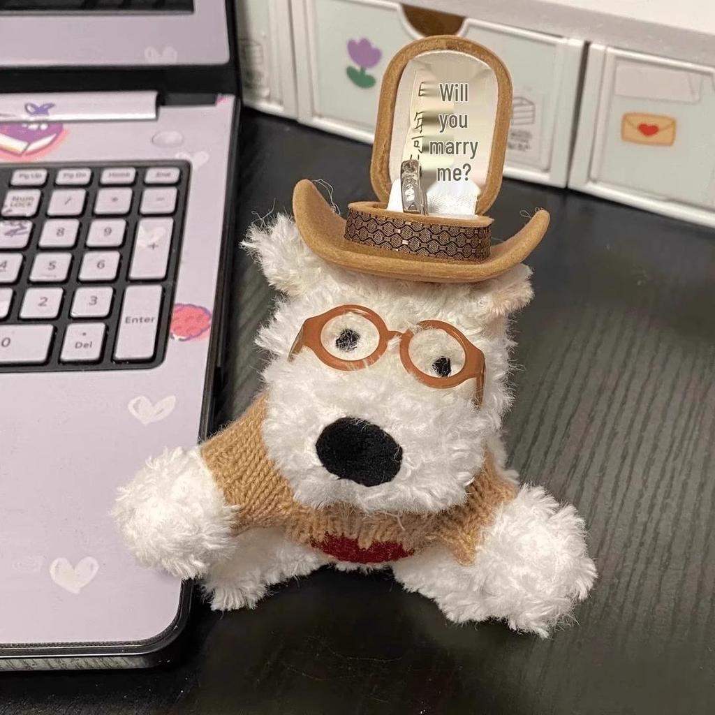 Романтическая вращающаяся шкатулка для кольца в виде маленького медвежонка - Идеальный подарок на день рождения для девушки или жены, Креативный сюрприз и признание