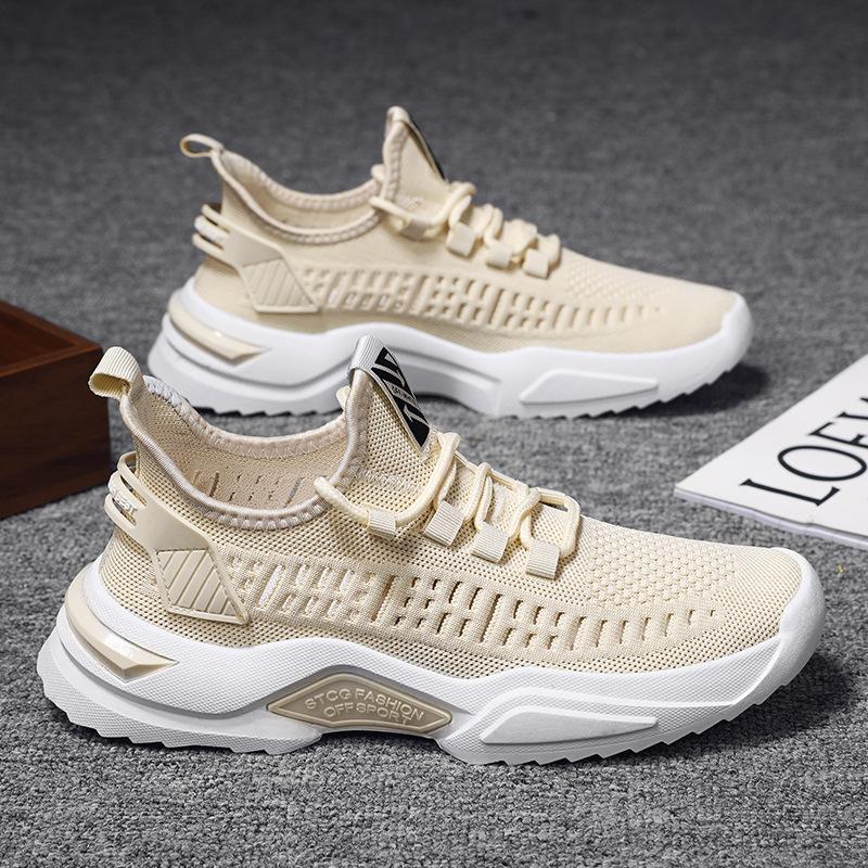 2025 Men's Shoes Spring New Fashion Sports Shoes Men's Fly-woven Breathable Mesh Casual Shoes Men's
