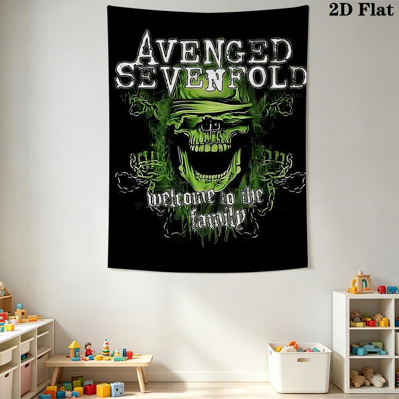 Sevenfold Tapestry Dark Art Decor Tapestry Wallmounted Fashion Print Background Wall Hanging Cloth Wall Covering Decoration Background Cloth
