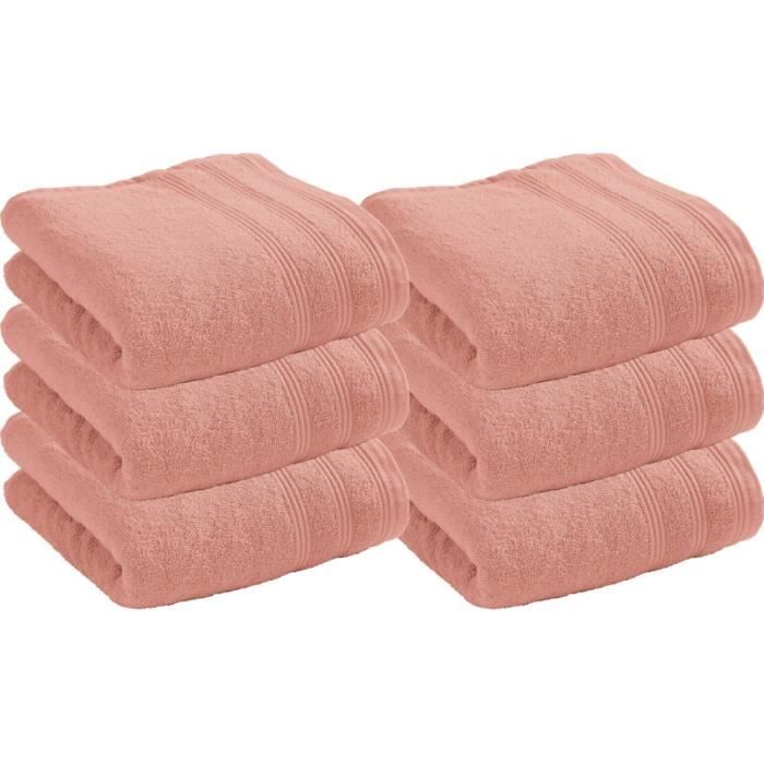 Set of 6 "Spa" Terry Towels 50 X 100 Cm - 400 Gr-m² - "Spa" Blush