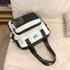 Women's Shoulder Bag Color Block College Style Student Crossbody Bag Class Book Bag