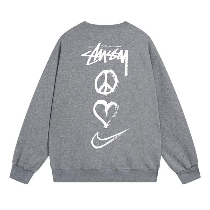 Classic Print Hoodie Mens Loose Fit Crewneck Cotton Sweatshirt Casual Wear