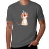 Littlle Lion With Blue Party Hat Tshirt Casual Breathable Short Sleeve Top
