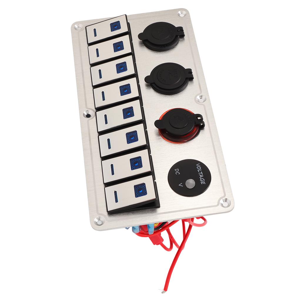 Панель тумблеров 8 клавиш 12-24В 5 контактов синяя подсветка тумблер вкл/выкл панель переключателей управления светом