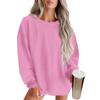 Women's Fashion Round Neck Solid Color Long Sleeve Basic  Sweatshirt Top
