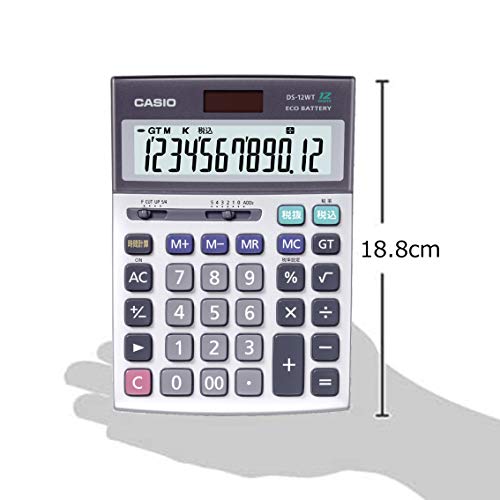 Casio Подлинный практичный калькулятор 12 цифр, соответствующий закону о зеленых закупках, настольный тип DS-12WT-N