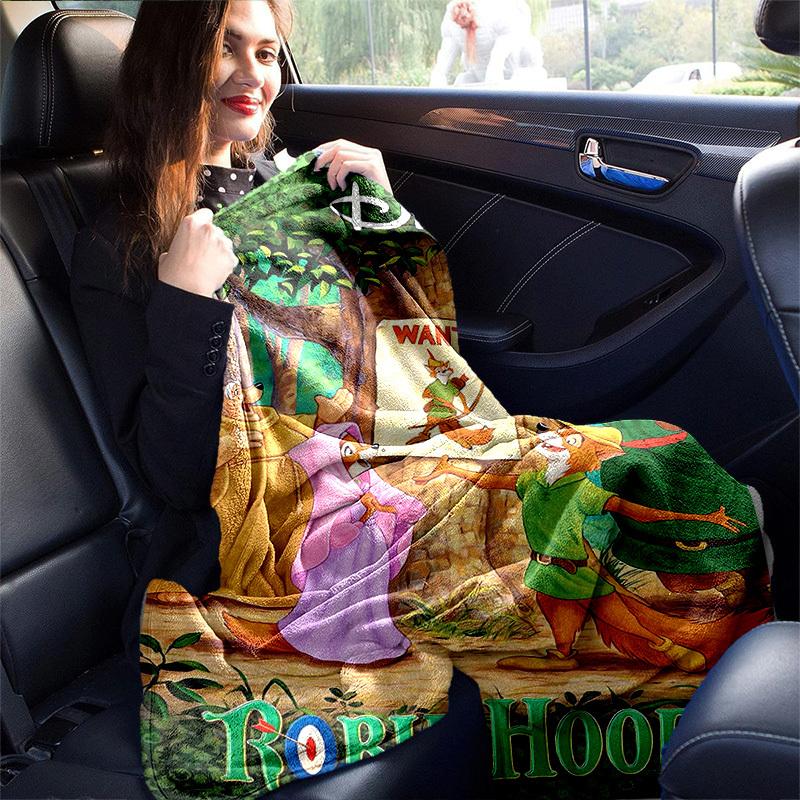 1pc, Disney Robin Hood Wanted Poster Blanket,Home Decorative, Couch Cover, Outdoor Blanket, Gift