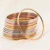 European & American Style Stackable 3mm Stainless Steel 304 Plain Wire Bangles - Multi-Color, Seamless, One-Piece Design.