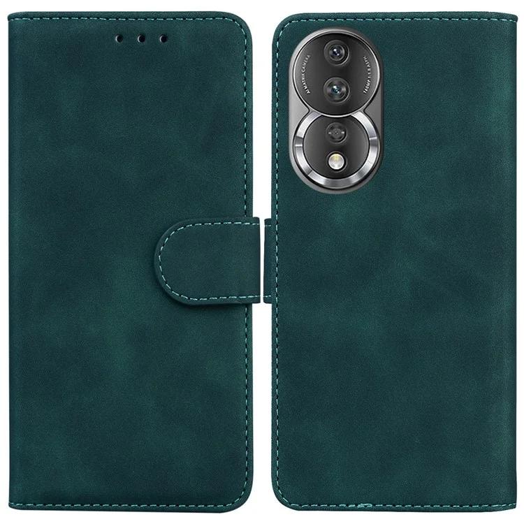 Для Honor 80 5G PU кожаный чехол-кошелек для телефона однотонный подставка магнитный флип-чехол