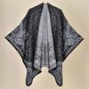 Shawl Imitation Cashmere Knitted Scarf Split Fork Oil Painting Cape Cloak Outside