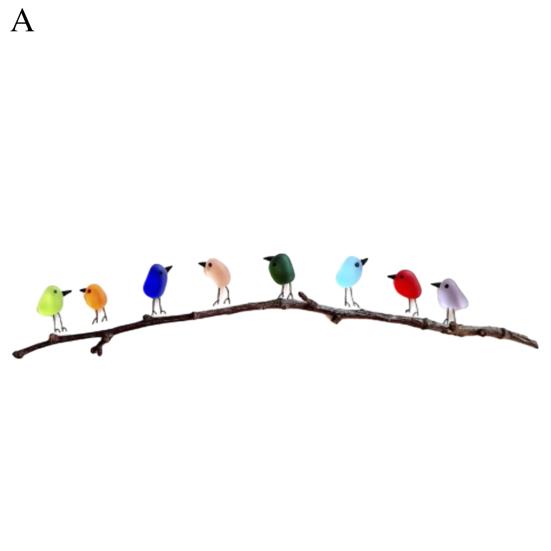 Настенный декор в виде морских стеклянных птиц Yousheng, мини-радужные птицы на ветке, символ дружбы, настенное крепление, украшение из морского стекла, подарок для друзей