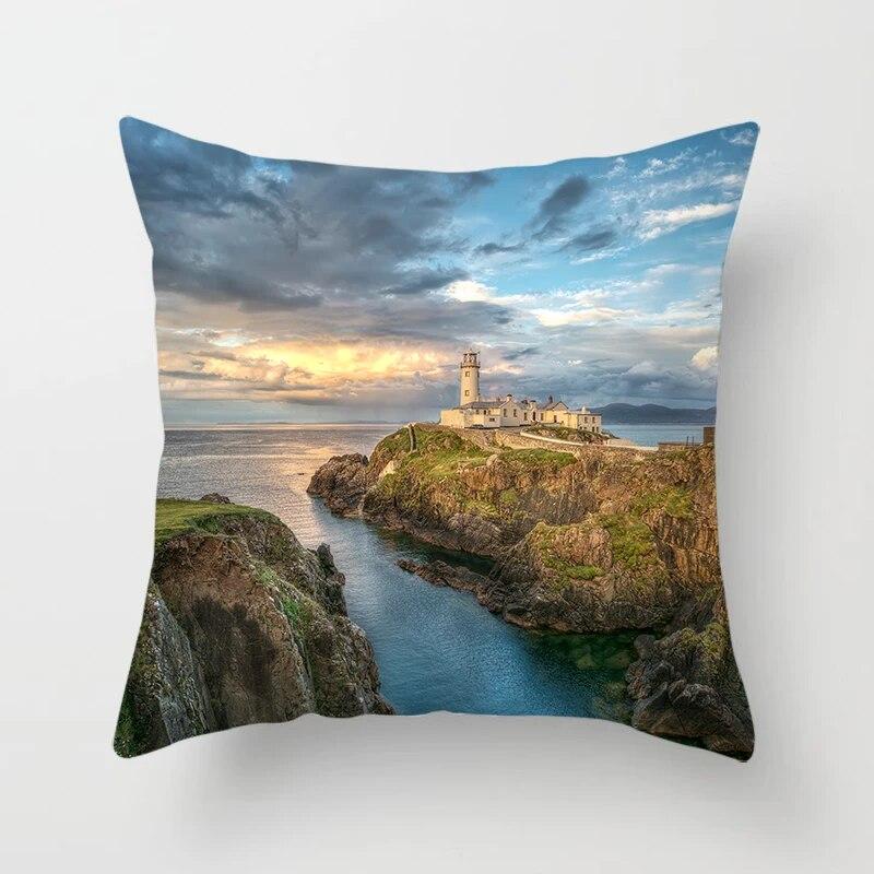Landscape  Sunrise Sunset Scenery Pillow Cover Sofa Decoration Car Office Seat Cushion  Room Home