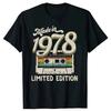 Сделано в 1978 году Лимитированный выпуск Все оригинальные детали Состарено до совершенства Винтажная футболка Модная футболка Повседневная базовая футболка Мужская футболка Топы