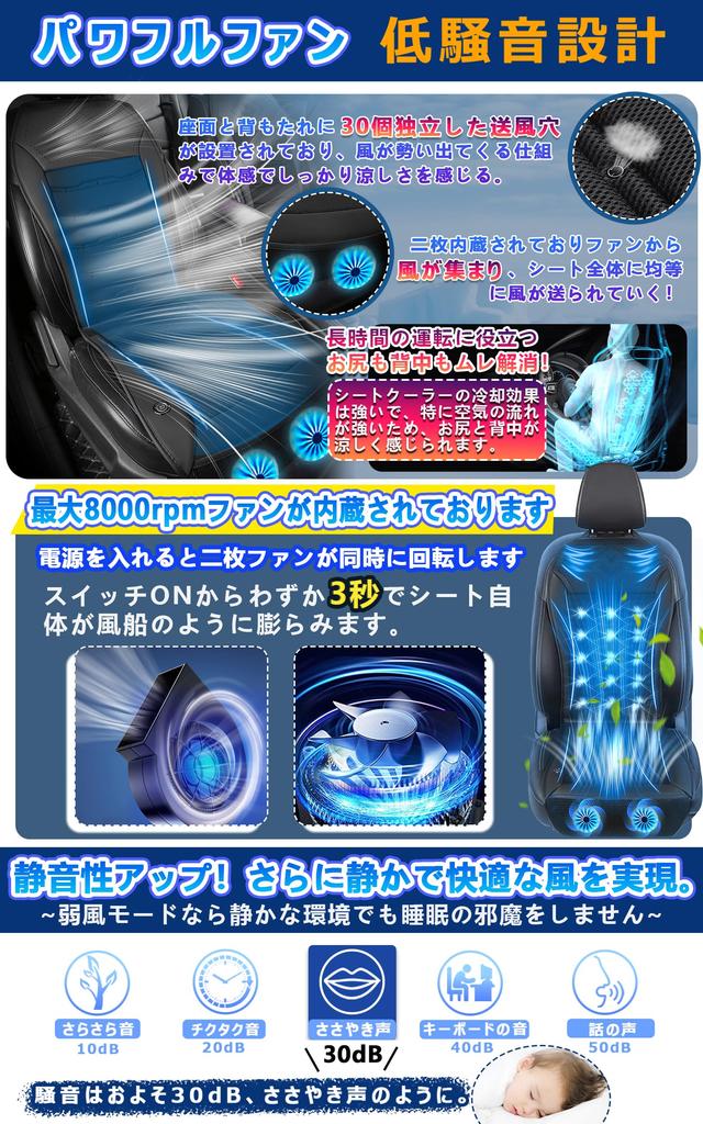 SMARTABL Охладитель для автомобильного сиденья Прохладное сиденье для автомобилей Модель 2025 года Регулировка воздушного потока Функция памяти Автоматически заставляет ваши ягодицы и шею потеть Ice Silk