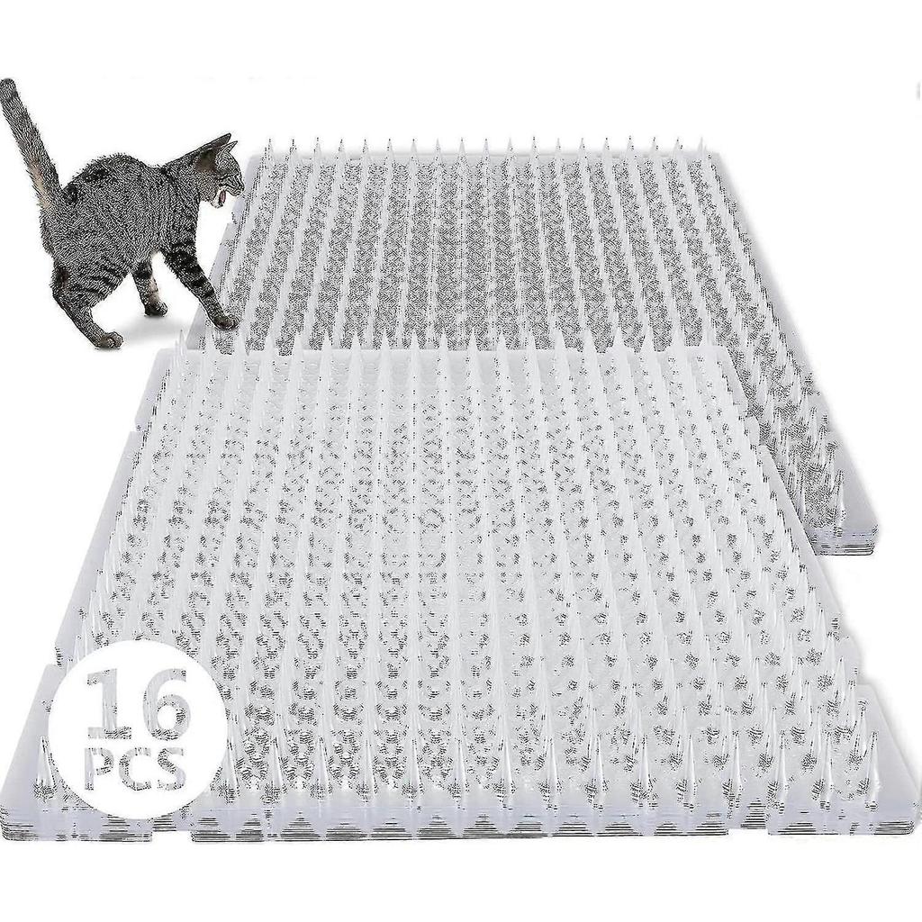16 Pack Outdoor Cat Repellent Mat with Spikes for Cats & Dogs Training