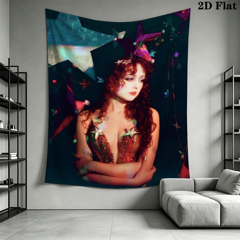 Chappell Roan Wall Tapestry Aesthetic Wall Hanging Printed Fabric Blanket Decorative Tapestries for Bedroom Living Room Home Decor