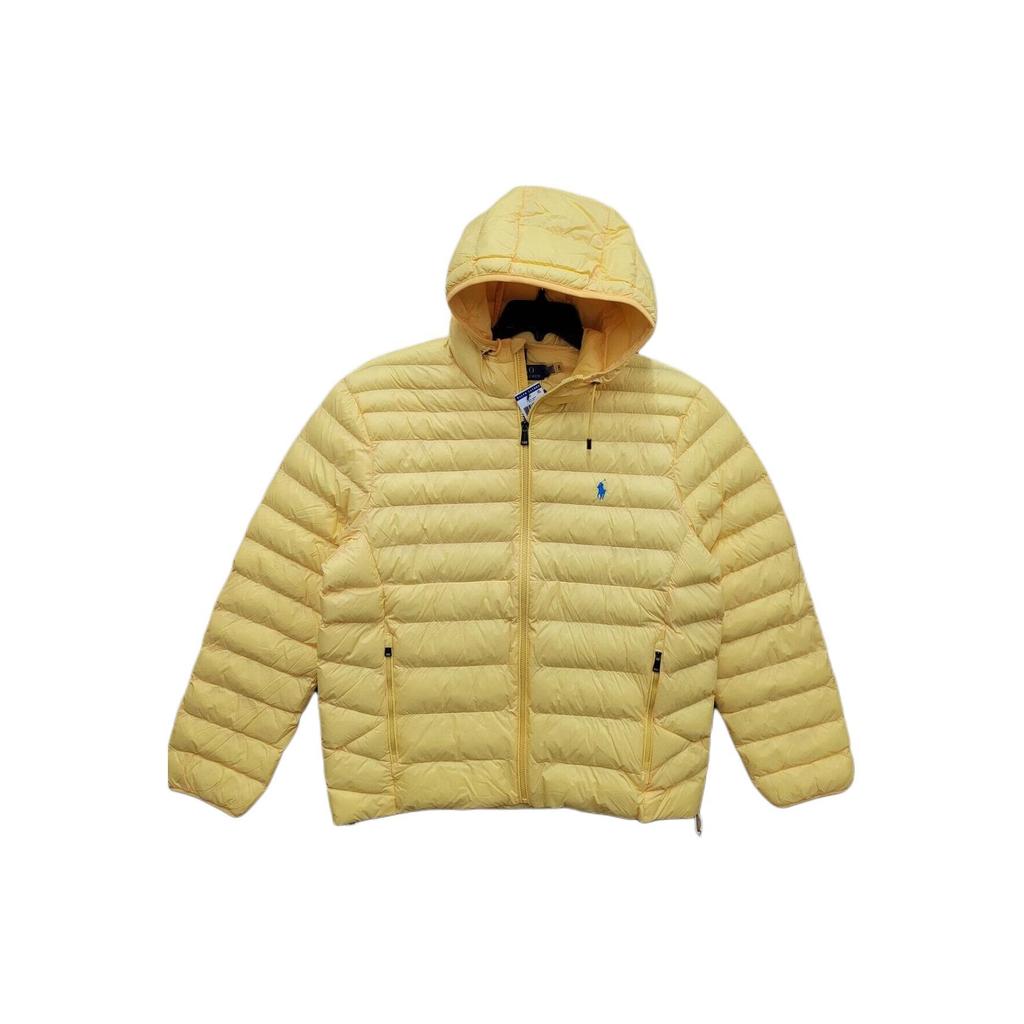 Polo Ralph Lauren Однотонная Стеганая Куртка-Толстовка с Капюшоном и Молнией с Вышивкой Логотипа Хлопок Мужские куртки Желтый 710829156-009