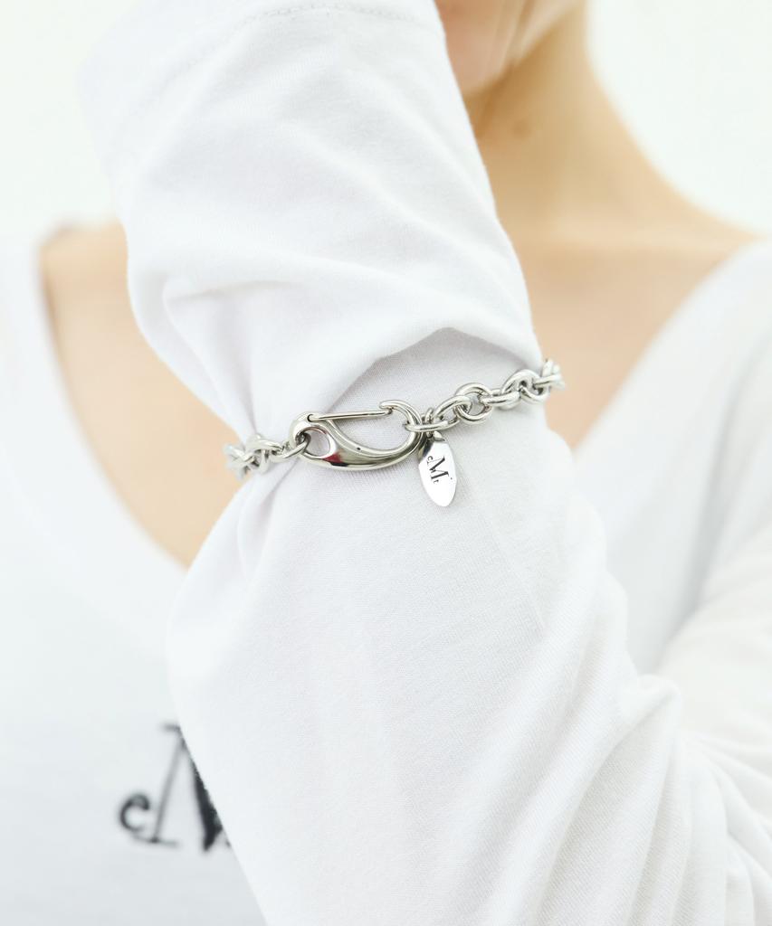 Mucent Hina Signature Clip Chain Surgical Steel Bracelet (Silver)