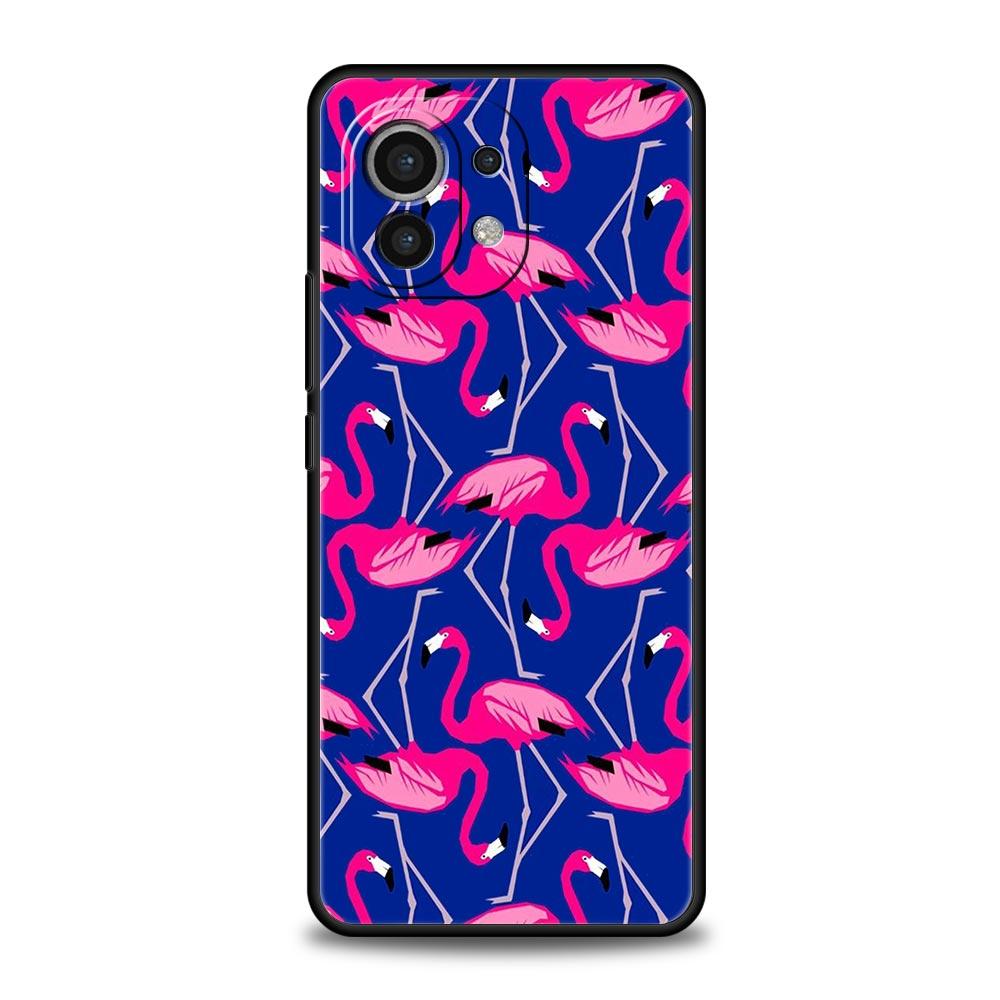Розовый, красный чехол с изображением фламинго для телефона Xiaomi 13 12 11 Lite 12T 11T 10T 9T Mi Poco X5 M4 M3 X4 X3 Pro F5 F4 F3 GT 5G, черный чехол